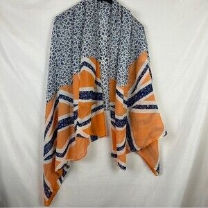 Scarf floral blue orange